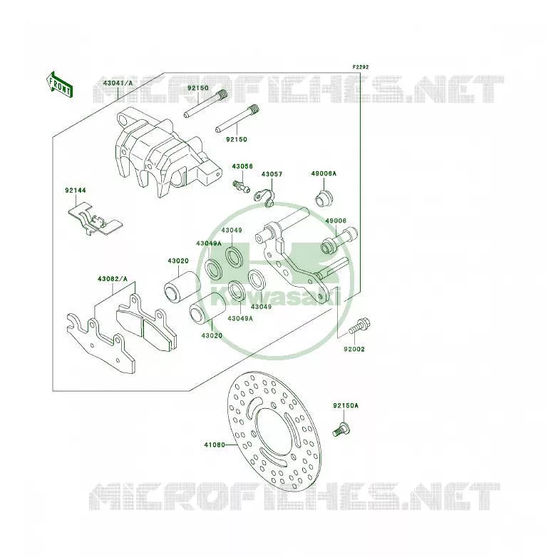 FREIN AVANT Kawasaki QUAD 300 2002 KLF300 4X4  KLF300-C14