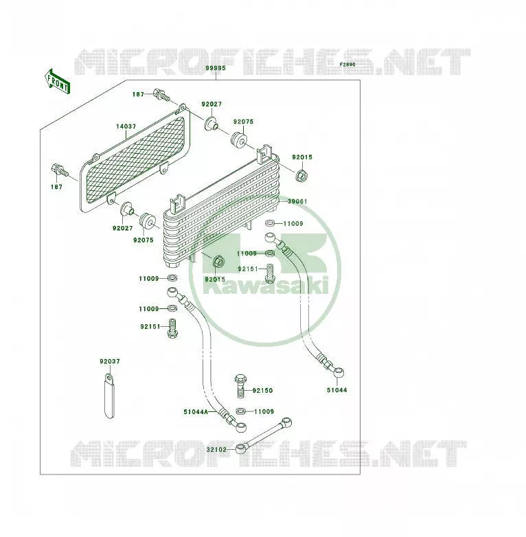 PIECE EN OPTION(RADIATEUR) Kawasaki QUAD 300 2002 KLF300 4X4  KLF300-C14