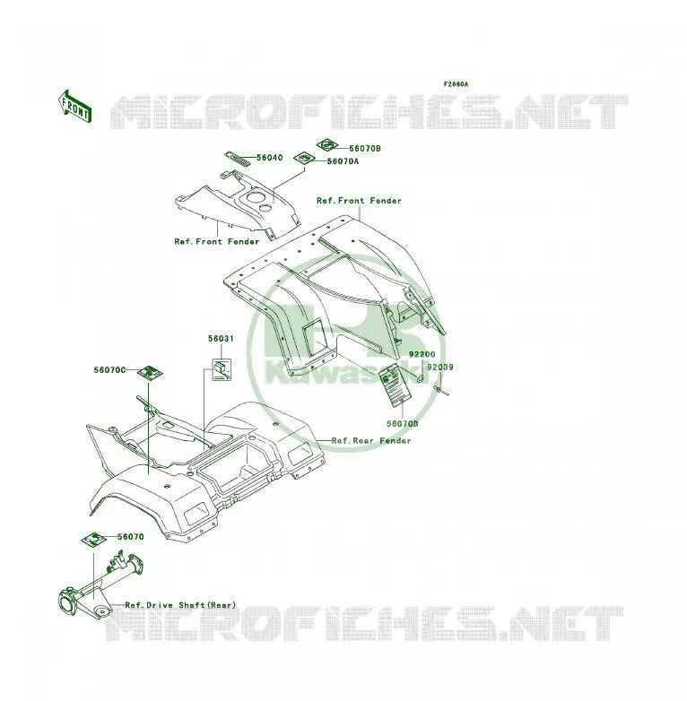 LABEL Kawasaki QUAD 300 2003 KLF300 4X4  KLF300-C15