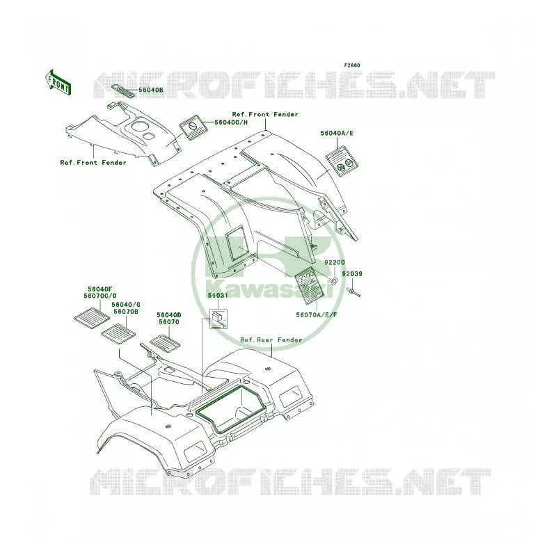 LABEL Kawasaki QUAD 300 2003 KLF300 4X4  KLF300-C15