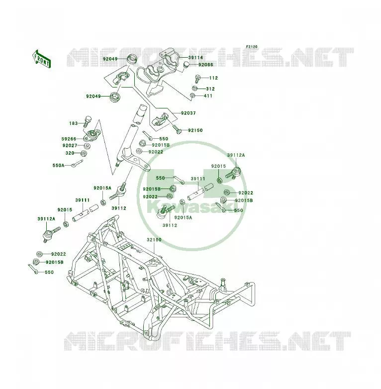 CH&Acirc;SSIS Kawasaki QUAD 300 2004 KLF300 4X4  KLF300-C16