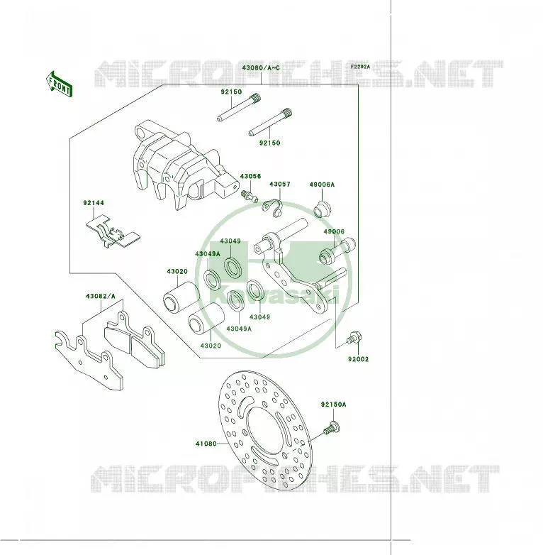 FREIN AVANT Kawasaki QUAD 300 2004 KLF300 4X4  KLF300-C16