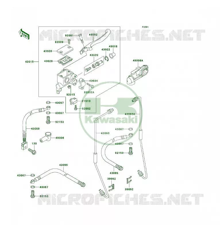 MAITRE CYLINDRE AV Kawasaki QUAD 300 2004 KLF300 4X4  KLF300-C16