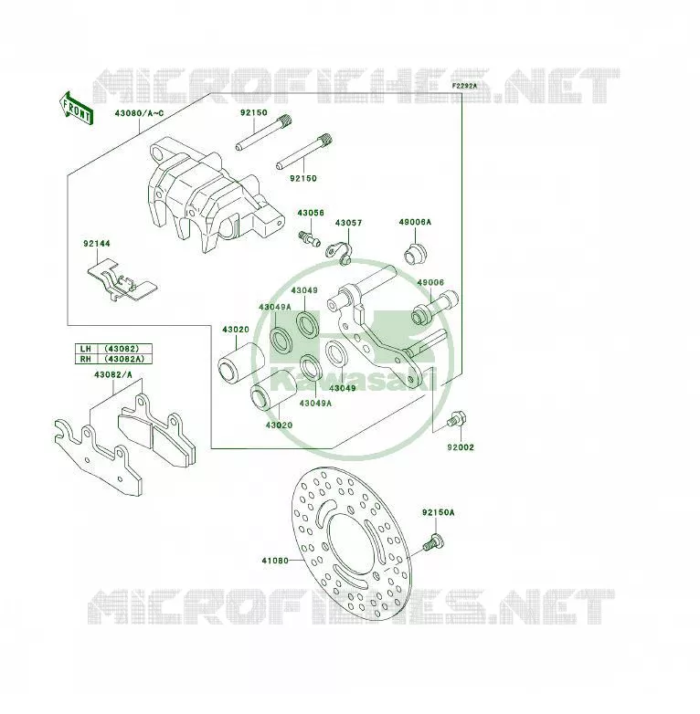 FREIN AVANT Kawasaki QUAD 300 2004 KLF300 4X4  KLF300-C16