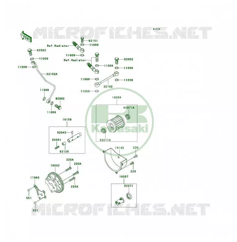 POMPE A HUILE Kawasaki QUAD 300 2005 KLF300 4X4  KLF300-C17
