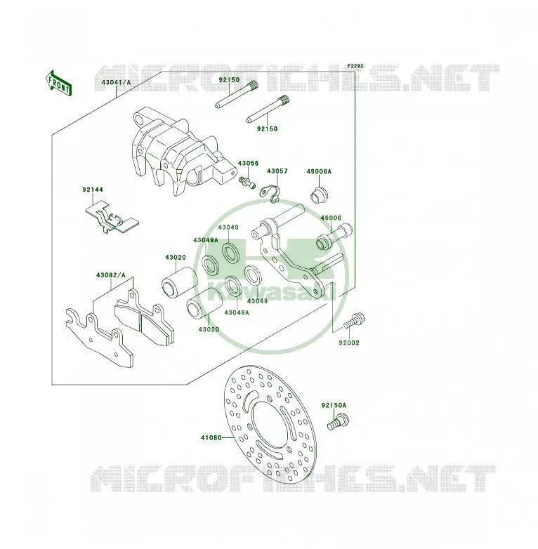 FREIN AVANT Kawasaki QUAD 300 1990 KLF300 4X4  KLF300-C2