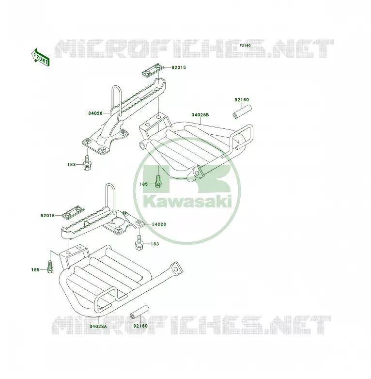 REPOSE PIED Kawasaki QUAD 300 1990 KLF300 4X4  KLF300-C2