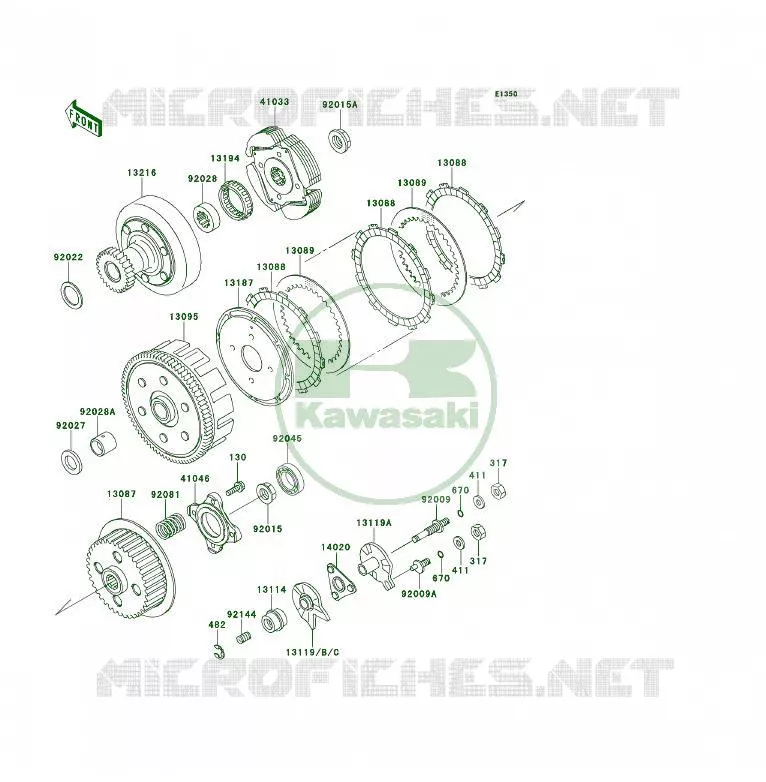 EMBRAYAGE Kawasaki QUAD 300 1990 KLF300 4X4  KLF300-C2