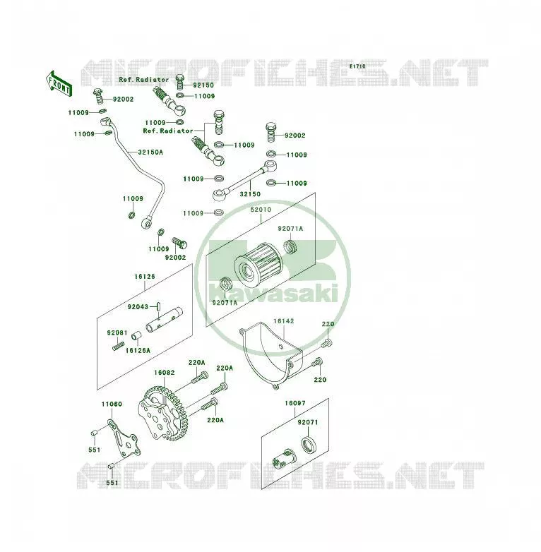 POMPE A HUILE Kawasaki QUAD 300 1990 KLF300 4X4  KLF300-C2