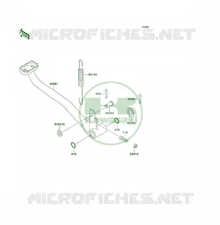PEDALE DE FREIN Kawasaki QUAD 300 1990 KLF300 4X4  KLF300-C2