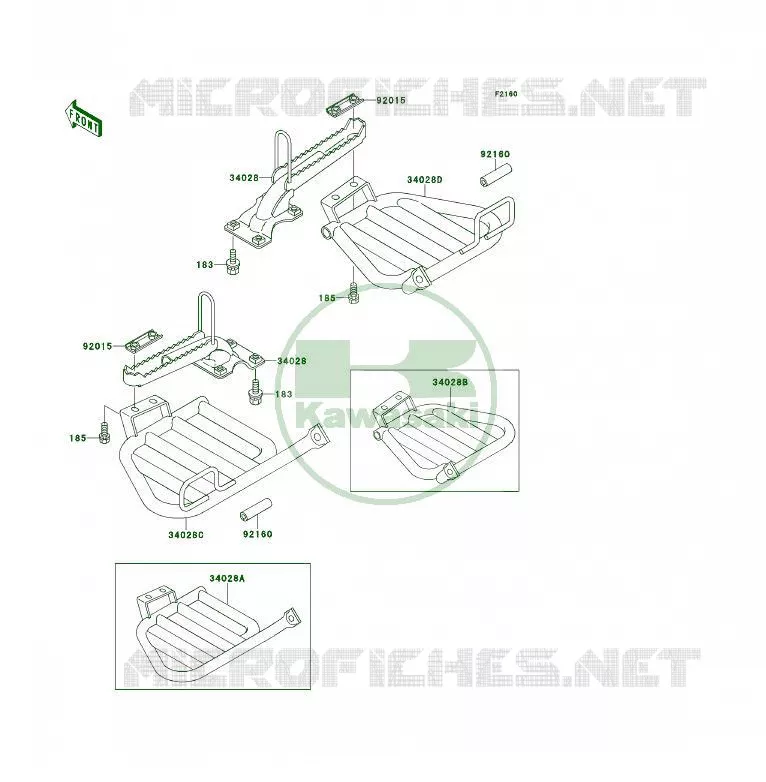 REPOSE PIED Kawasaki QUAD 300 1990 KLF300 4X4  KLF300-C2