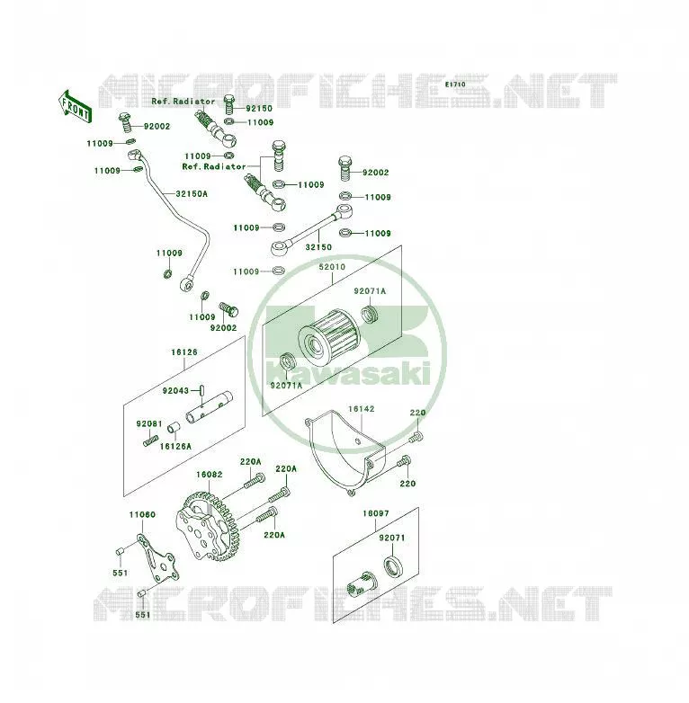 POMPE A HUILE Kawasaki QUAD 300 1990 KLF300 4X4  KLF300-C2A