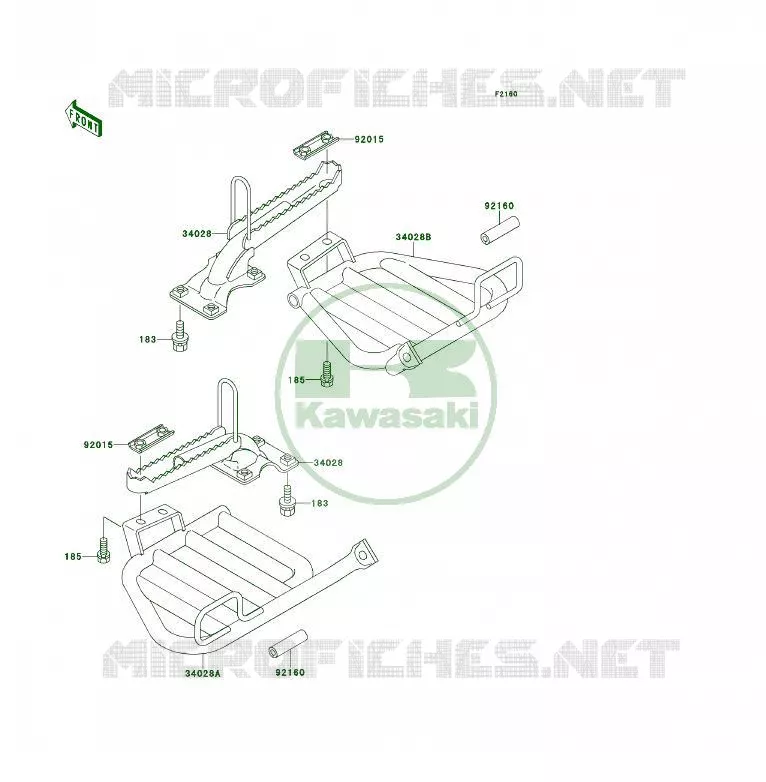 REPOSE PIED Kawasaki QUAD 300 1992 KLF300 4X4  KLF300-C4