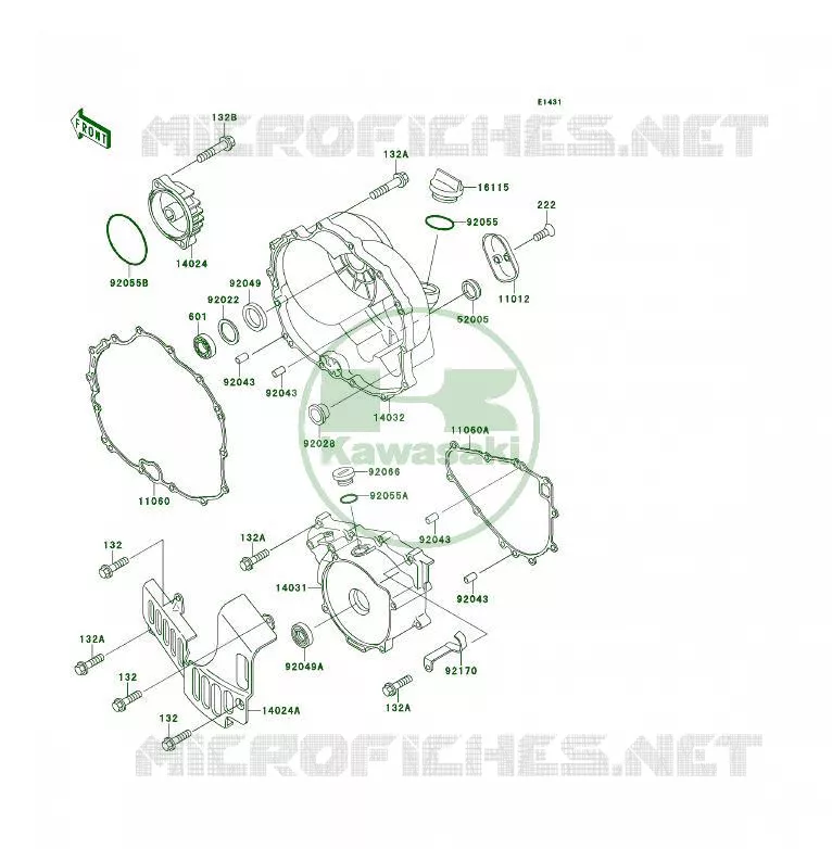 COUVERCLES MOTEUR Kawasaki QUAD 300 1992 KLF300 4X4  KLF300-C4