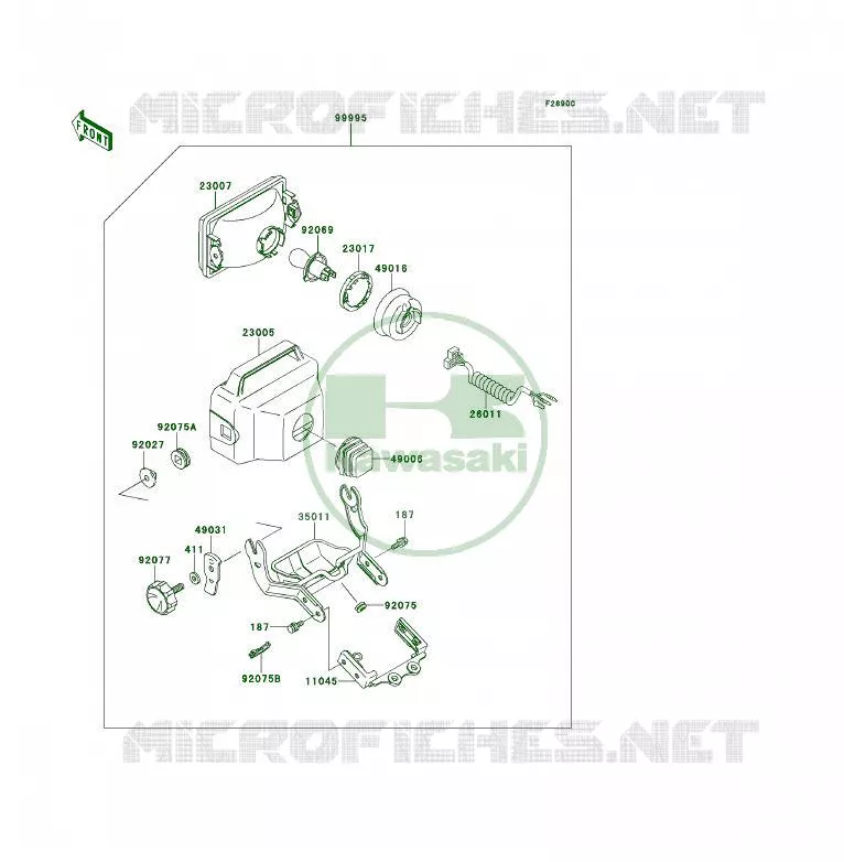 PIECE EN OPTION(PHARE) Kawasaki QUAD 300 1992 KLF300 4X4  KLF300-C4