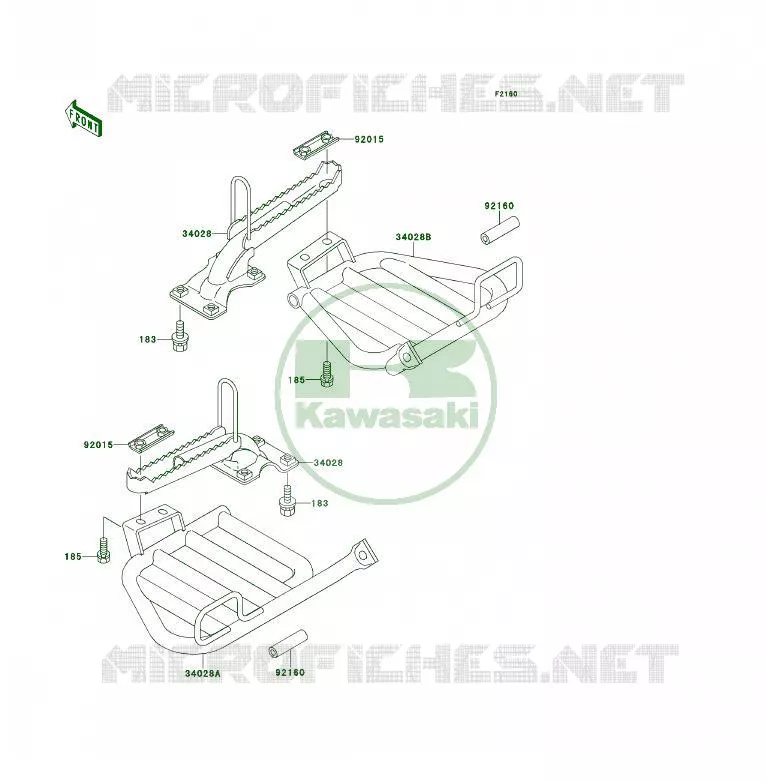 REPOSE PIED Kawasaki QUAD 300 1992 KLF300 4X4  KLF300-C4