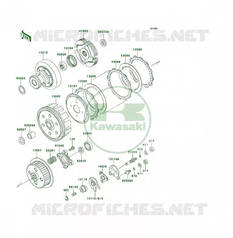 EMBRAYAGE Kawasaki QUAD 300 1992 KLF300 4X4  KLF300-C4