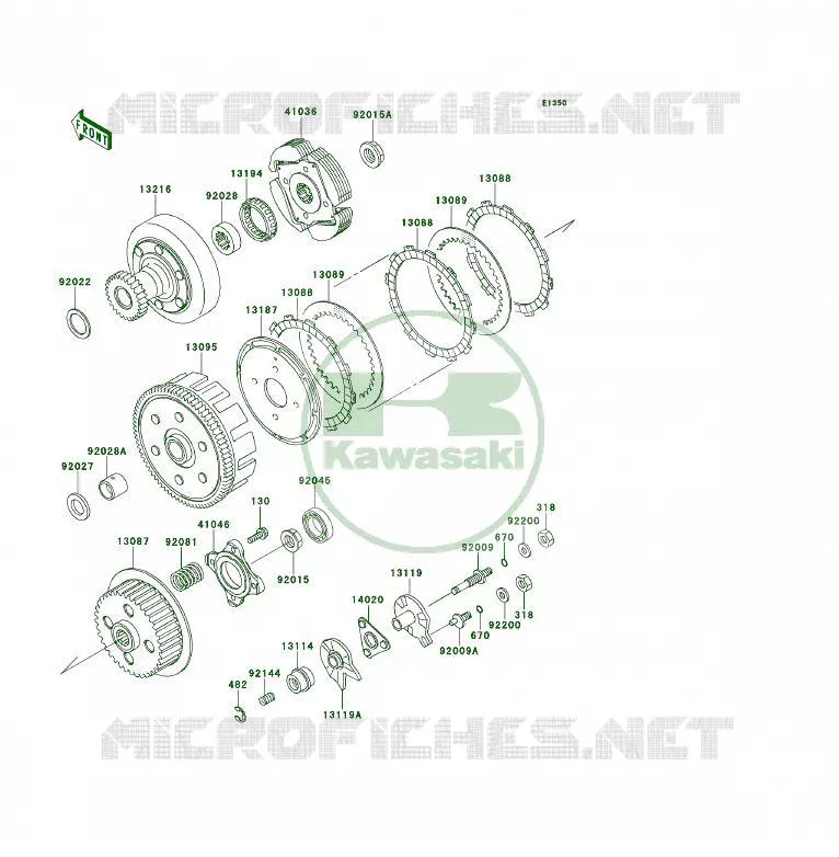 EMBRAYAGE Kawasaki QUAD 300 1993 KLF300 4X4  KLF300-C5