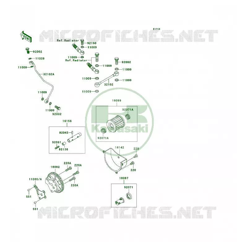 POMPE A HUILE Kawasaki QUAD 300 1993 KLF300 4X4  KLF300-C5