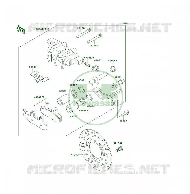 FREIN AVANT Kawasaki QUAD 300 1993 KLF300 4X4  KLF300-C5