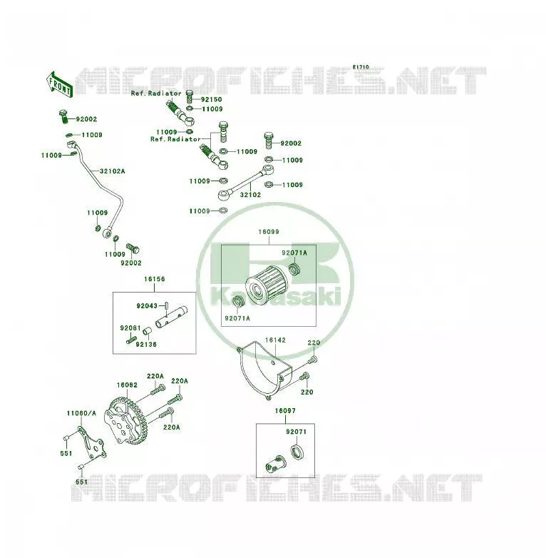 POMPE A HUILE Kawasaki QUAD 300 1994 KLF300 4X4  KLF300-C6
