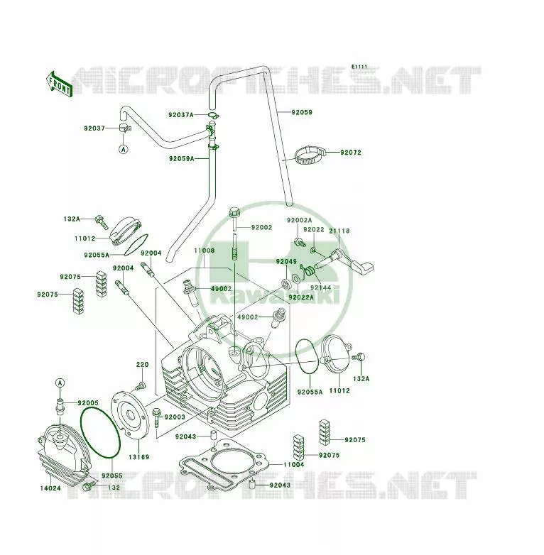 CULASSE Kawasaki QUAD 300 1994 KLF300 4X4  KLF300-C6