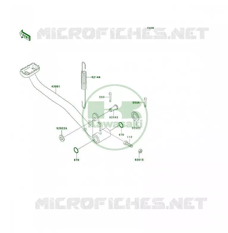 PEDALE DE FREIN Kawasaki QUAD 300 2006 KLF300 4X4  KLF300C6F