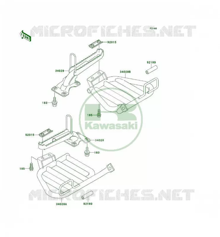 REPOSE PIED Kawasaki QUAD 300 1995 KLF300 4X4  KLF300-C7
