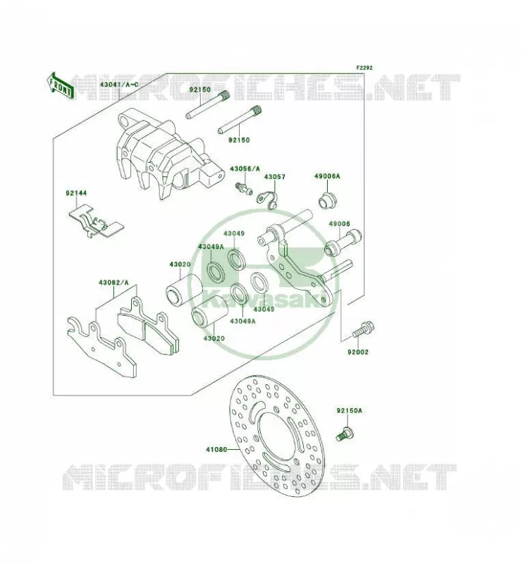 FREIN AVANT Kawasaki QUAD 300 1995 KLF300 4X4  KLF300-C7