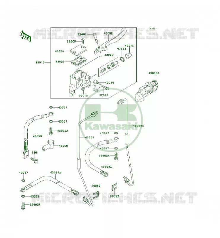 MAITRE CYLINDRE AV Kawasaki QUAD 300 1995 KLF300 4X4  KLF300-C7A