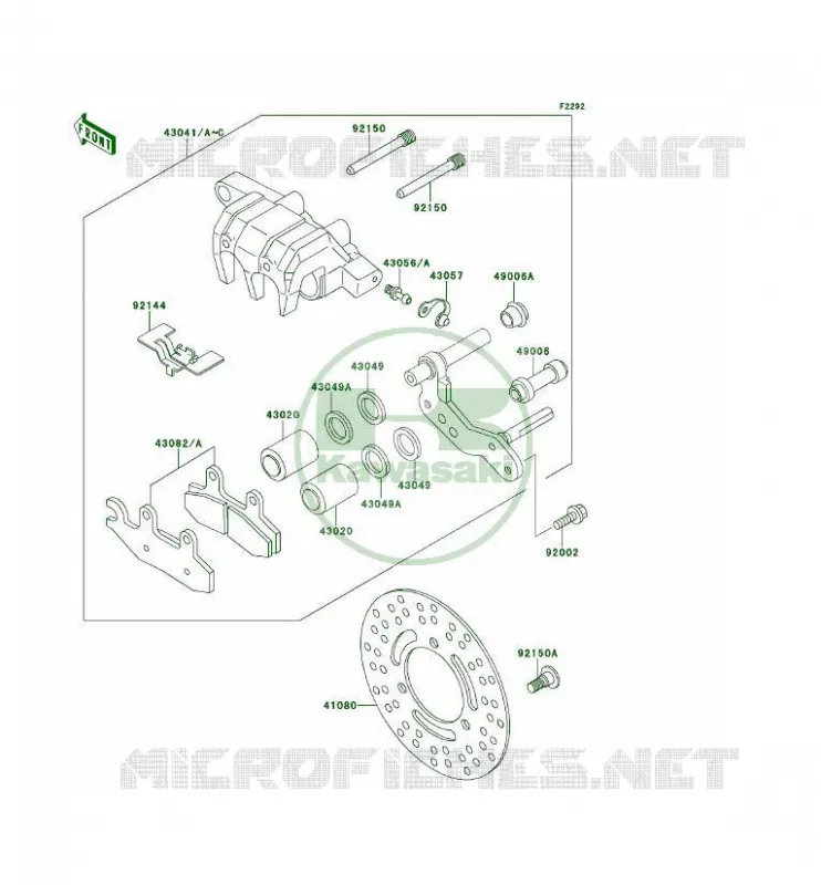 FREIN AVANT Kawasaki QUAD 300 1995 KLF300 4X4  KLF300-C7A