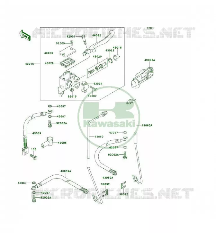 MAITRE CYLINDRE AV Kawasaki QUAD 300 1996 KLF300 4X4  KLF300-C8