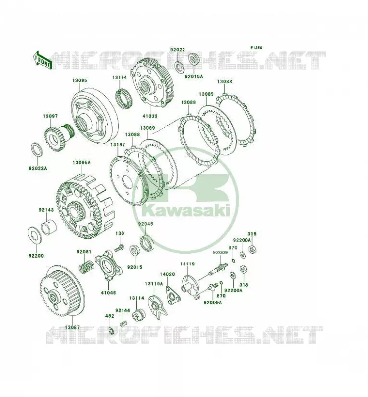EMBRAYAGE Kawasaki QUAD 400 1993 KLF400 4X4  KLF400-B1