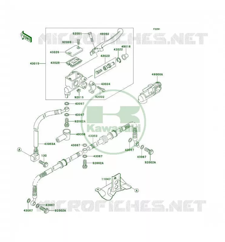 MAITRE CYLINDRE AV Kawasaki QUAD 400 1993 KLF400 4X4  KLF400-B1