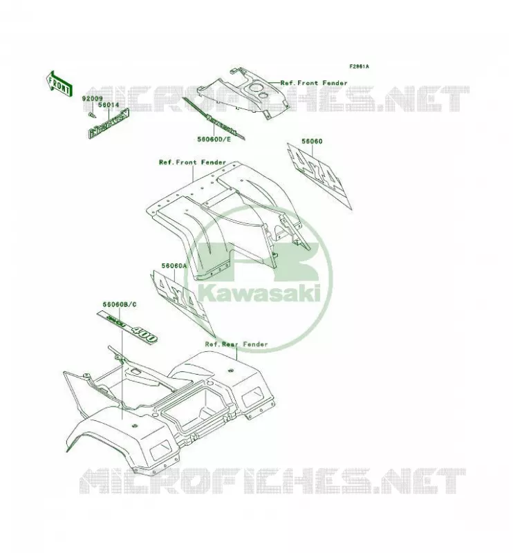 STICKER(GRAY) Kawasaki QUAD 400 1993 KLF400 4X4  KLF400-B1