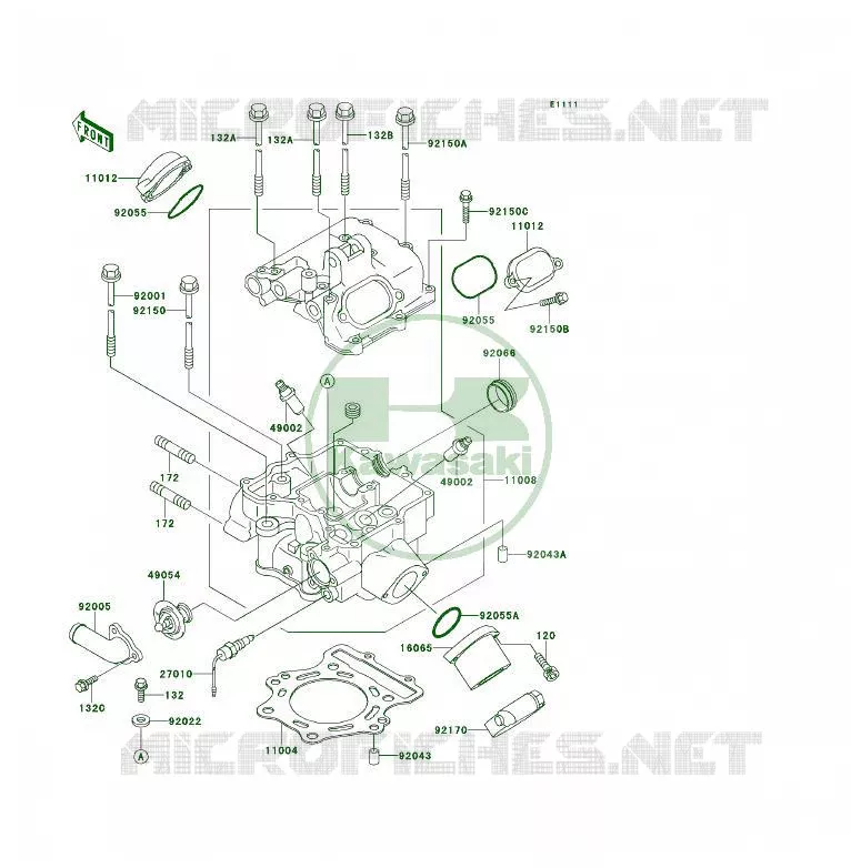 CULASSE Kawasaki QUAD 400 1993 KLF400 4X4  KLF400-B1
