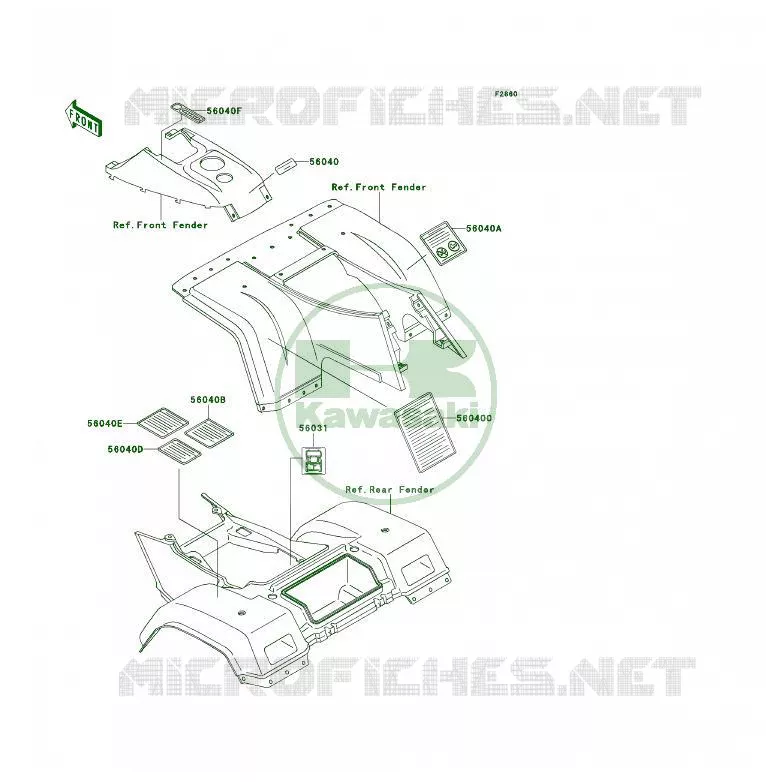 LABEL Kawasaki QUAD 400 1993 KLF400 4X4  KLF400-B1
