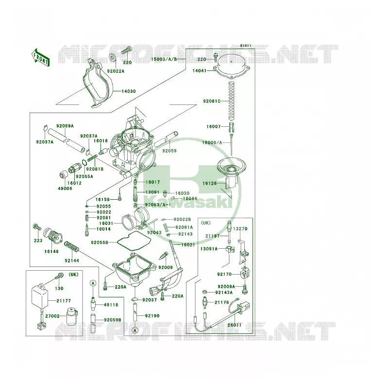 CARBURATEUR Kawasaki QUAD 400 1993 KLF400 4X4  KLF400-B1