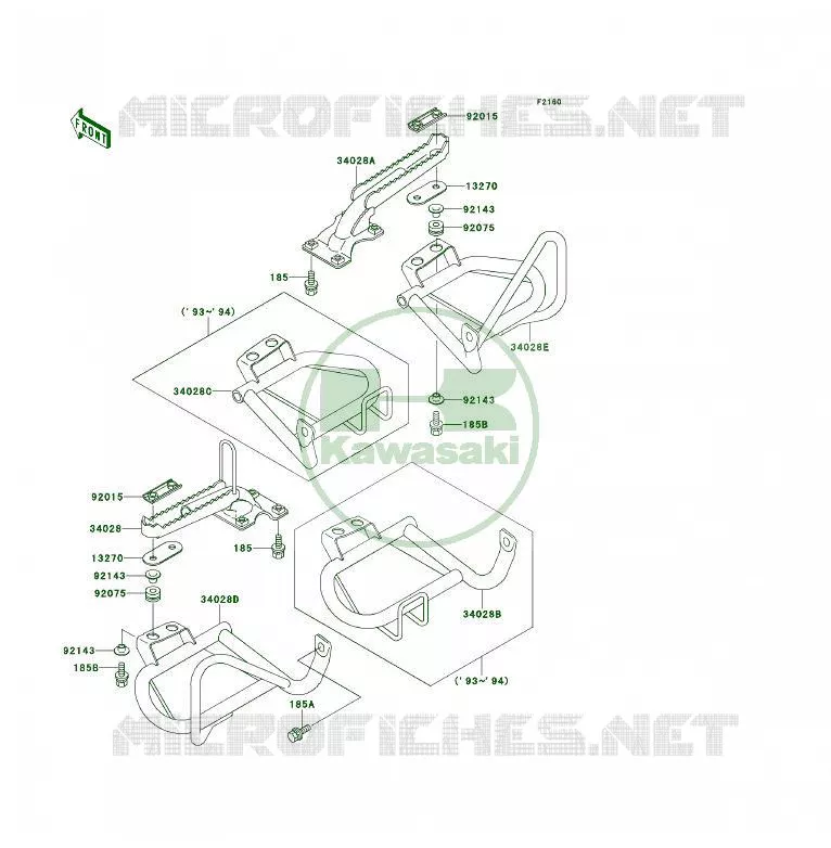 REPOSE PIED Kawasaki QUAD 400 1993 KLF400 4X4  KLF400-B1A