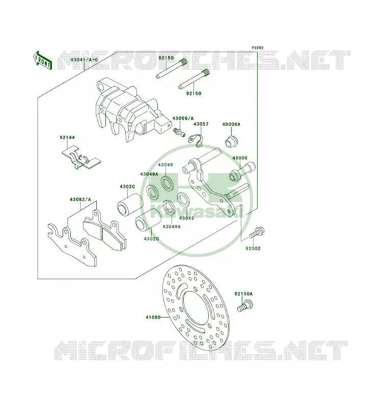 FREIN AVANT Kawasaki QUAD 400 1993 KLF400 4X4  KLF400-B1A