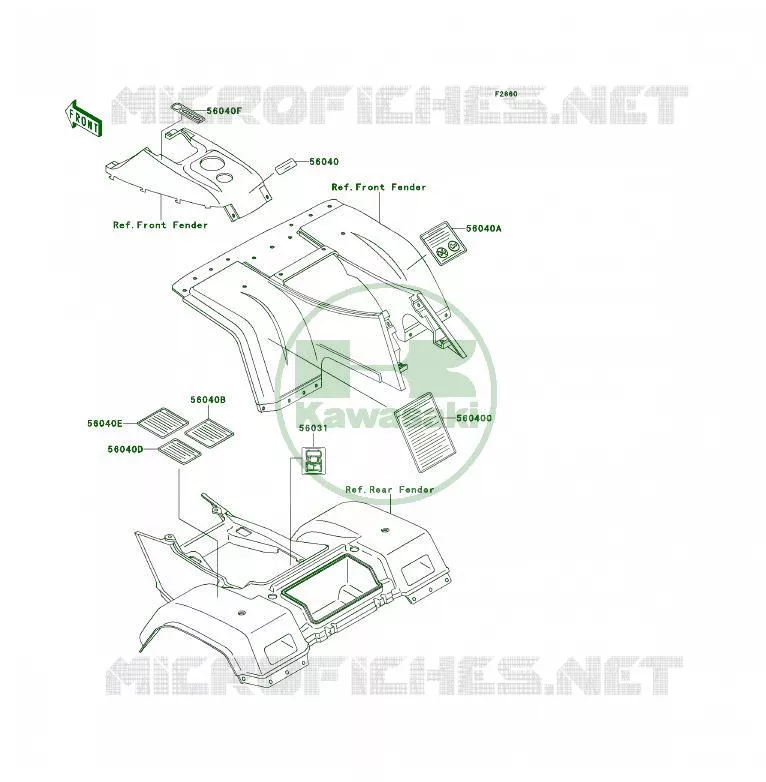 LABEL Kawasaki QUAD 400 1993 KLF400 4X4  KLF400-B1A