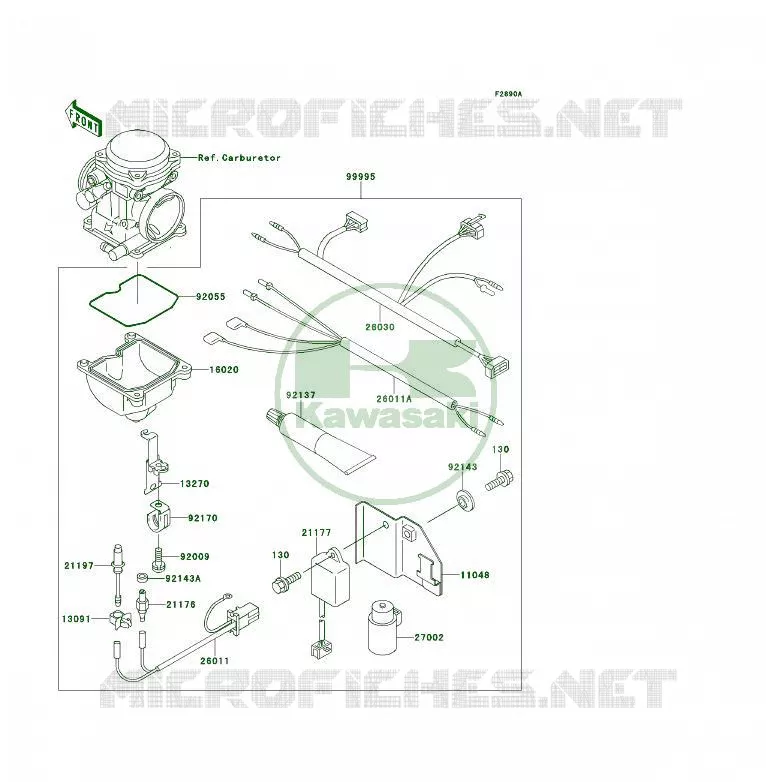 PIECE EN OPTION(CARBURATEUR) Kawasaki QUAD 400 1994 KLF400 4X4  KLF400-B2