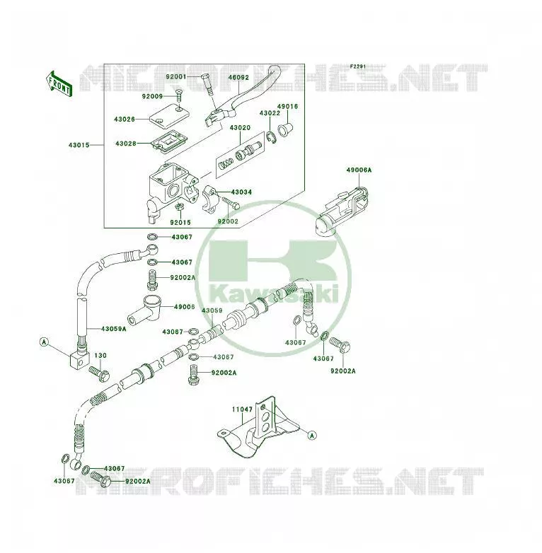 MAITRE CYLINDRE AV Kawasaki QUAD 400 1995 KLF400 4X4  KLF400-B3