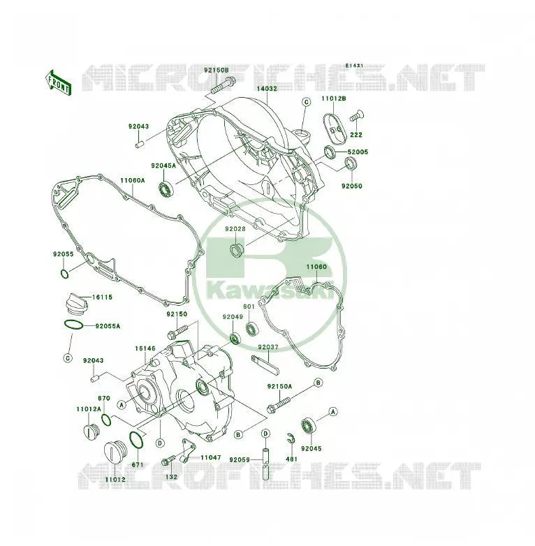 COUVERCLES MOTEUR Kawasaki QUAD 400 1995 KLF400 4X4  KLF400-B3