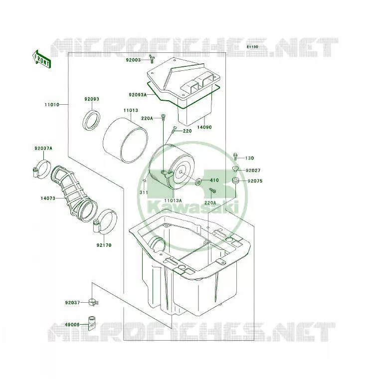 FILTRE A AIR Kawasaki QUAD 400 1995 KLF400 4X4  KLF400-B3