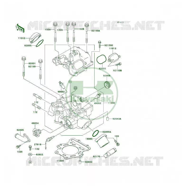 CULASSE Kawasaki QUAD 400 1995 KLF400 4X4  KLF400-B3A
