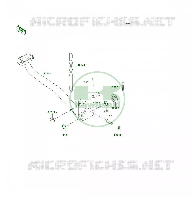 PEDALE DE FREIN Kawasaki QUAD 400 1995 KLF400 4X4  KLF400-B3A