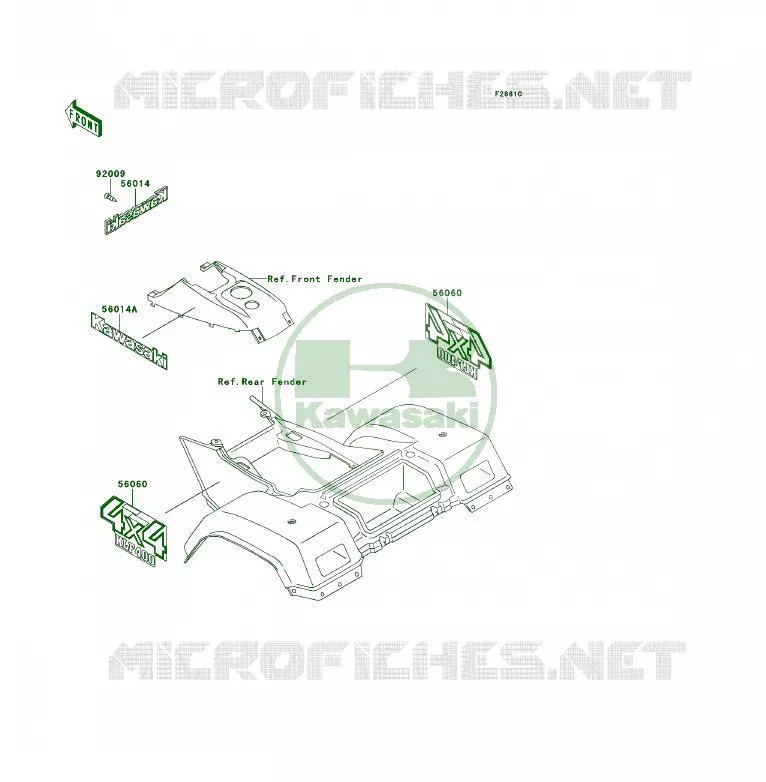 STICKER Kawasaki QUAD 400 1995 KLF400 4X4  KLF400-B3A