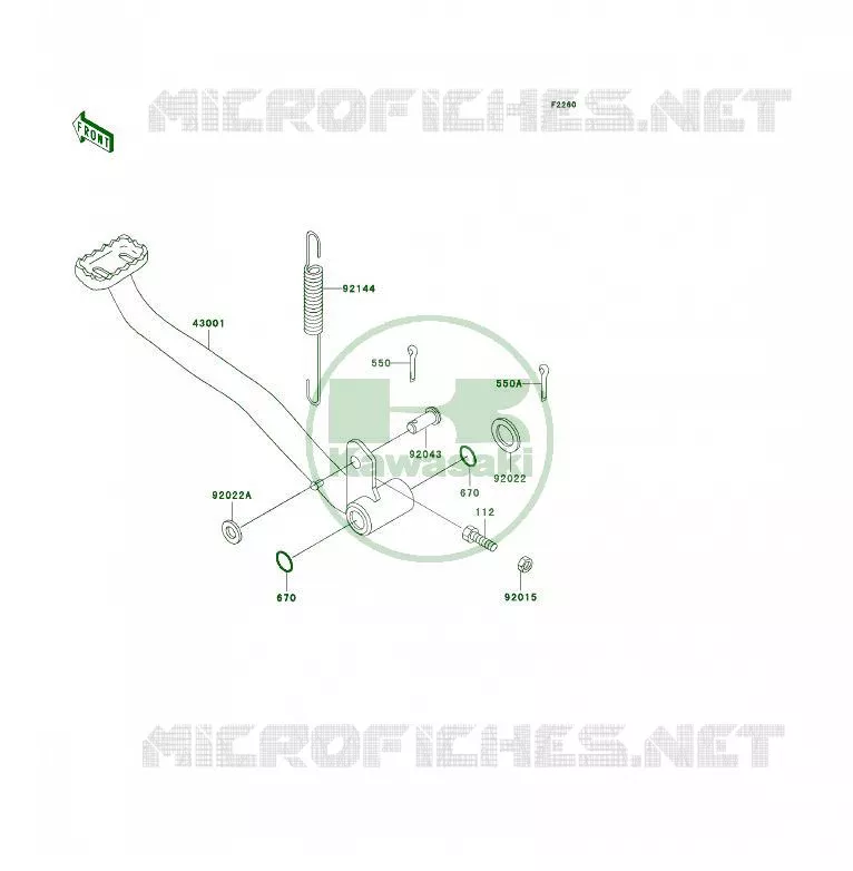 PEDALE DE FREIN Kawasaki QUAD 400 1996 KLF400 4X4  KLF400-B4