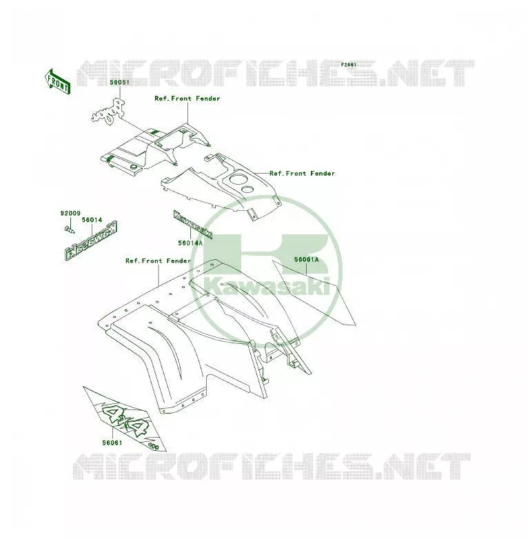 STICKER(EBONY) Kawasaki QUAD 400 1996 KLF400 4X4  KLF400-B4